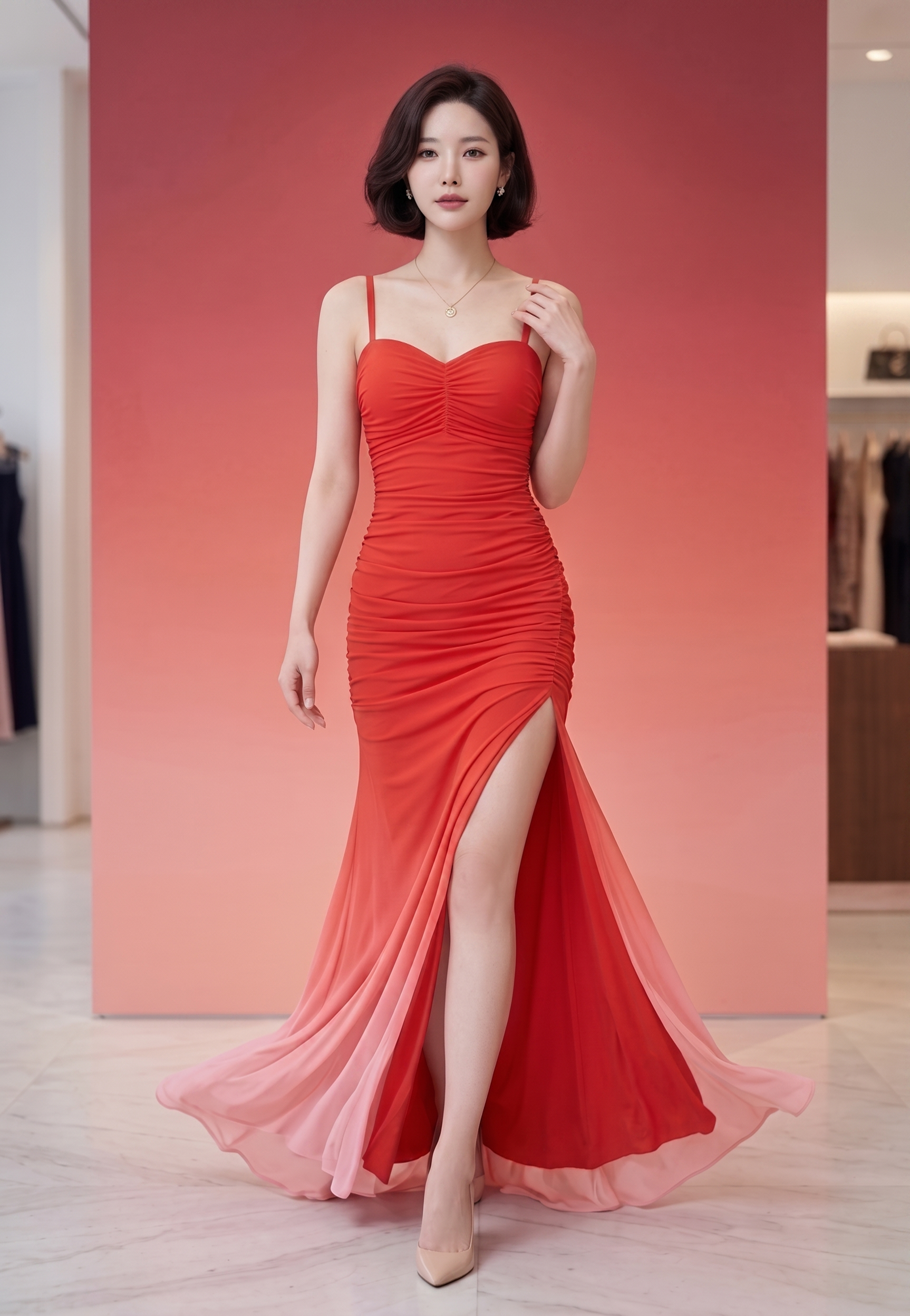 Elysian Sunset Ruched Bodycon Gown