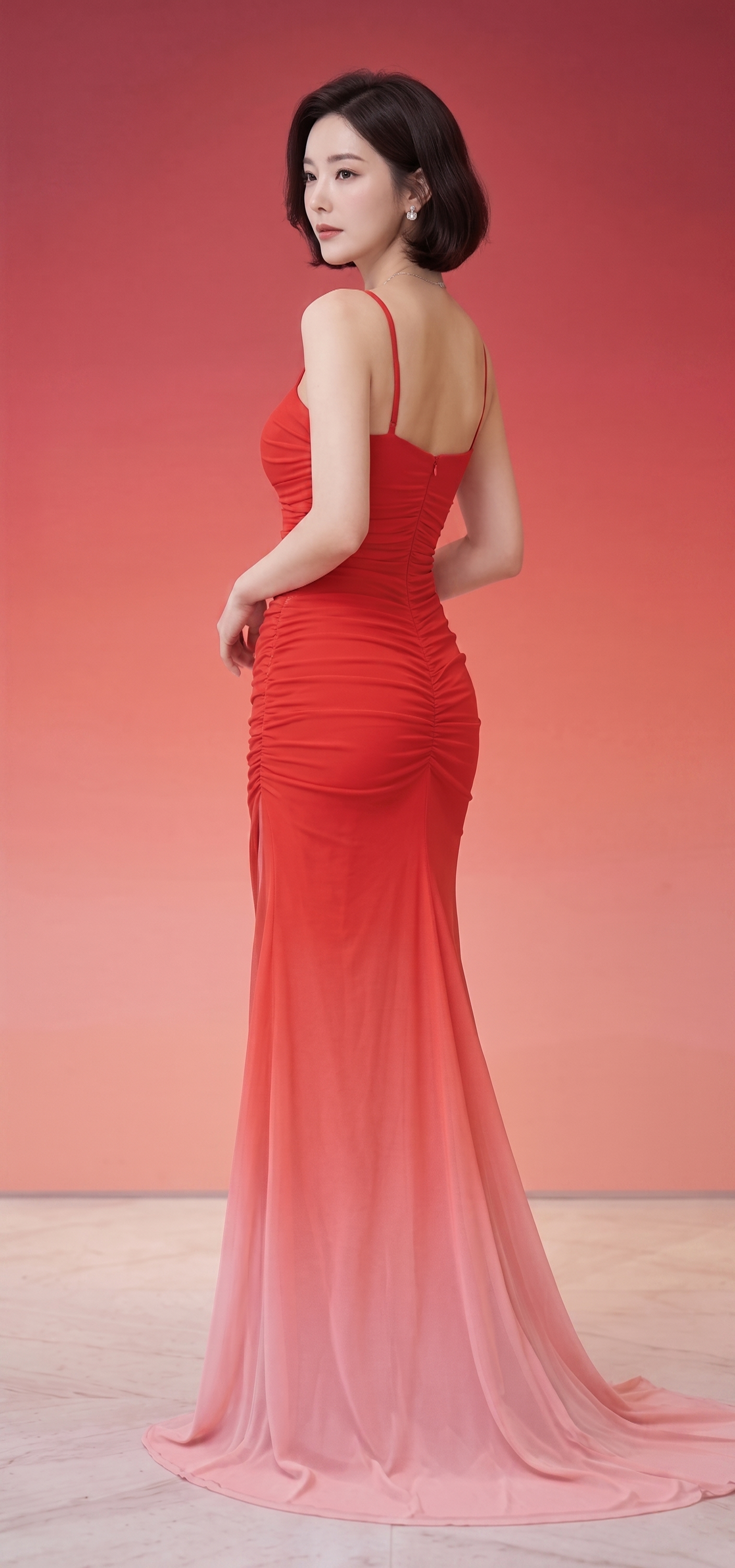 Elysian Sunset Ruched Bodycon Gown